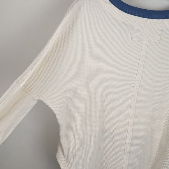 Free People Jayson Ringer Thermal long sleeve tee in white XS - Picture 7 of 8